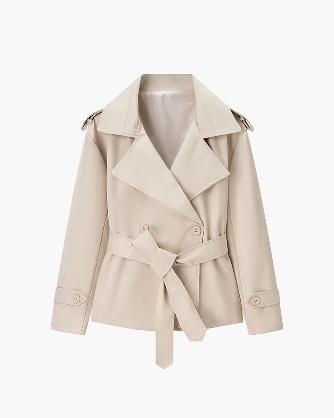 SOERA Molly Belted Cropped Trench Coat - Jackets - 1005009088260377-;fz1773321573478037457 Burgundy XS