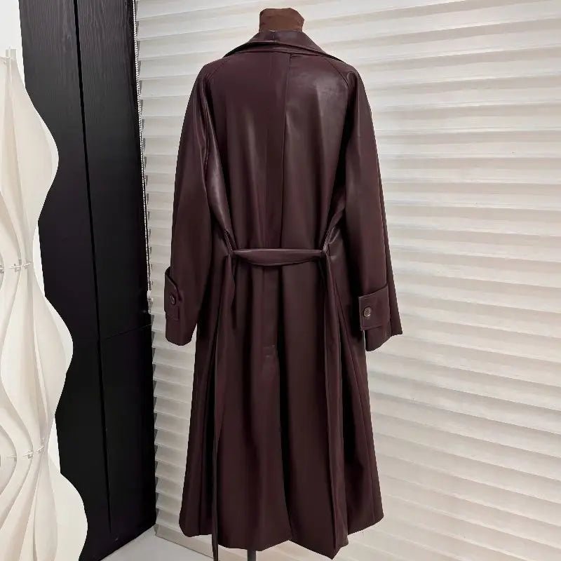 SOERA Shiela Faux Leather Maxi Trench Coat - Jackets - 3256809614700838-;DL1764703454011047148 Black S