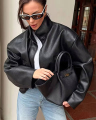 Chaqueta Zip Zip Up de piel vegana