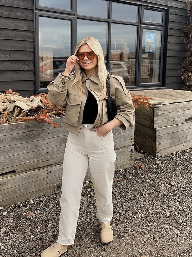SOERA Valeria Short Pocket Jacket - Jackets - kK1774532669743383772 Beige L