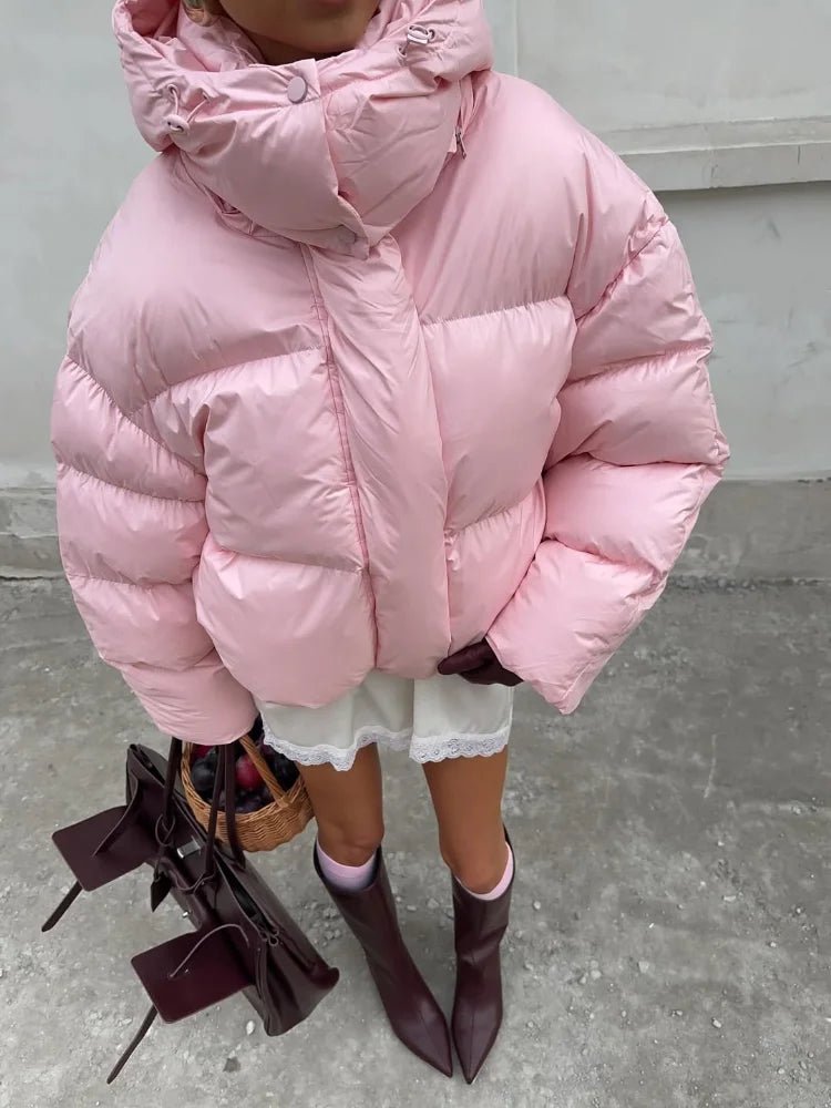 SOERA Vina Hooded Puffer Jacket - Jackets - 3256809830877938-;Ze1763778893257788591 Pink S
