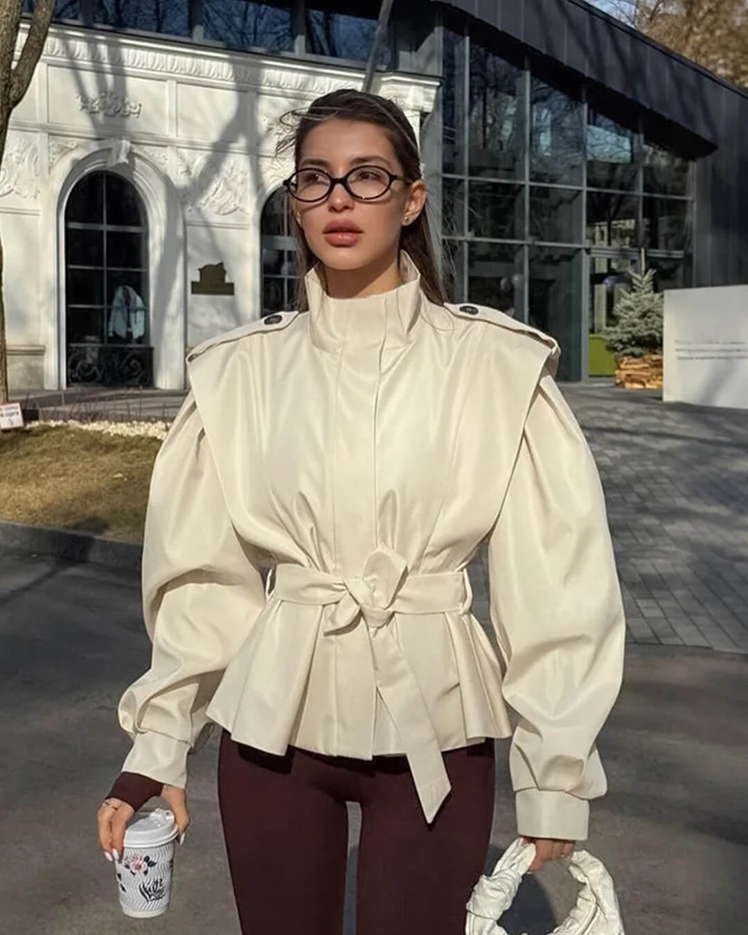 Veste Leizel à col montant et laçage