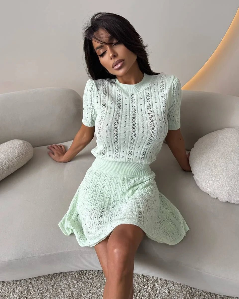 SOERA Beatrice Two - Piece Short Skirt Suit Set - Matching Sets -  Mint XS