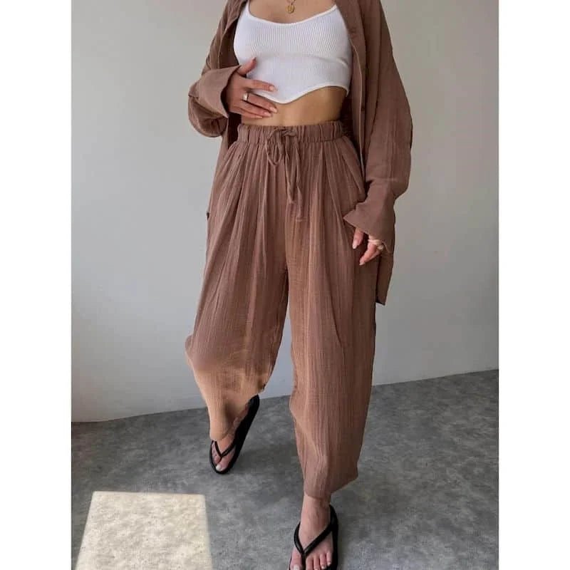 SOERA Frances Lapel Long Sleeve & Pants Set - Matching Sets - 1005009887708935-;hm1776125343195652404 Black S