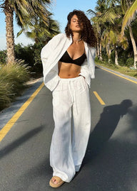 Conjunto Sophia camisa de algodón y pantalones lounge