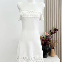 Morgan off-shoulder gehaakte mini-jurk