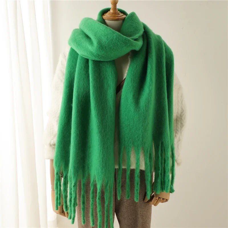 SOERA Tanya Tasseled Winter Scarf - Scarf - 1005009466241802-;LY1764703454508751606 Black