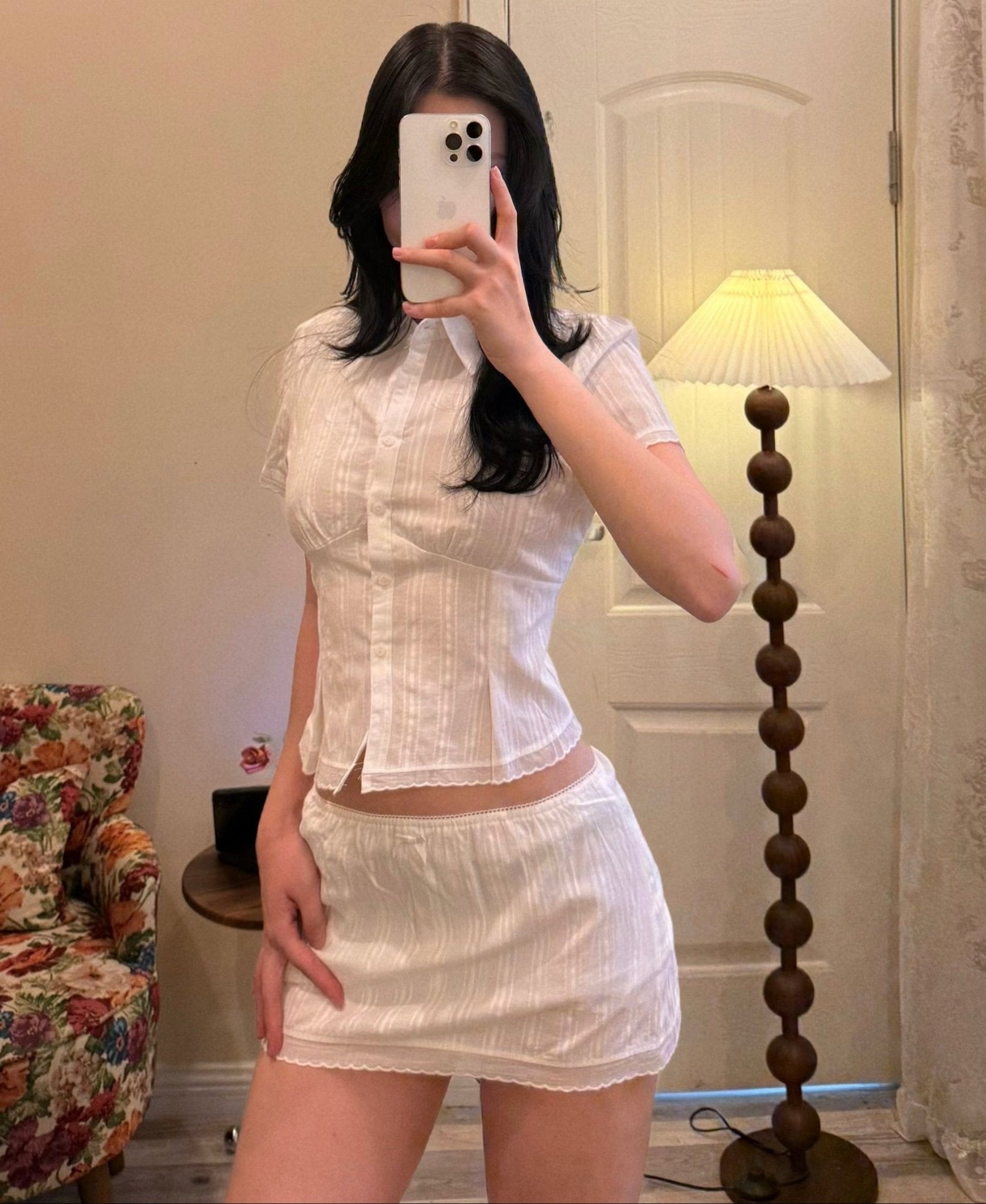 SOERA Brianna Cropped Slim - Fitting Skort Set - Set -  Set White S