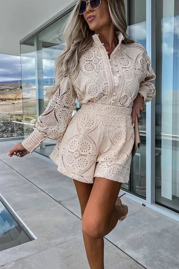 SOERA Natalie Lace Embroidered Co - Ord Set - Set - 1005002791435593-;WL1776125342246723787 Beige L