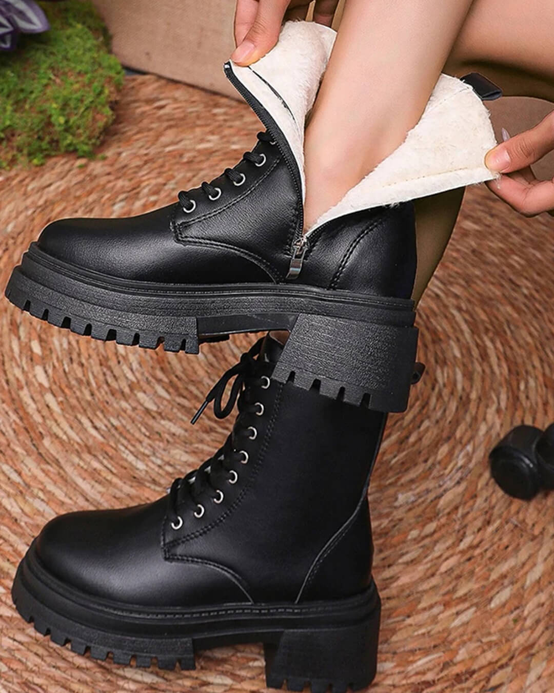 SOERA Angela Plush Ankle Boots - Shoes - 1005010186137546-;XM1769140528597625102 Black 38