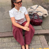 Mules in pelle con punta separata Bianca