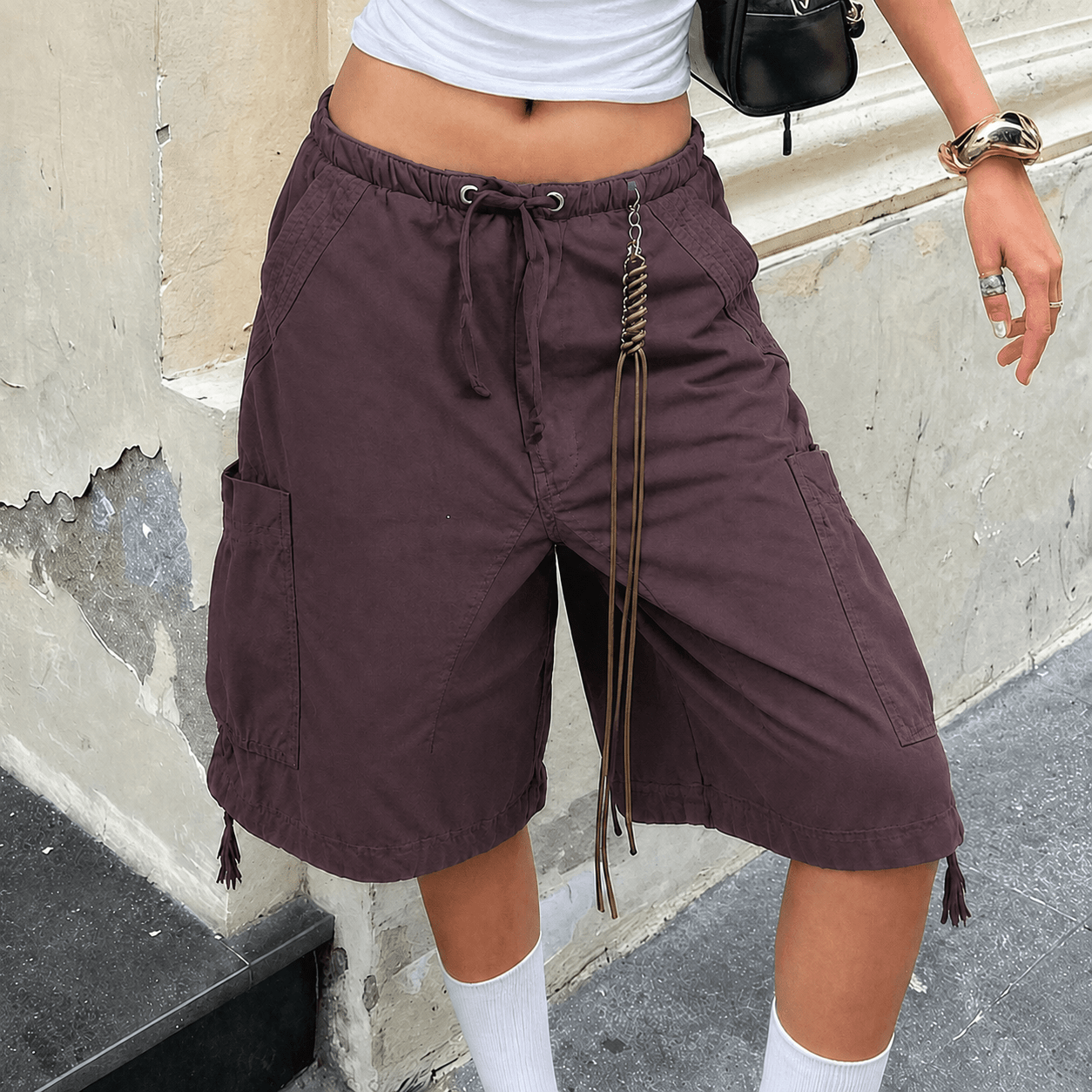 SOERA Riley Baggy Cargo Denim Shorts - Shorts - SOERA-625091-2-S-88643 Coffee S