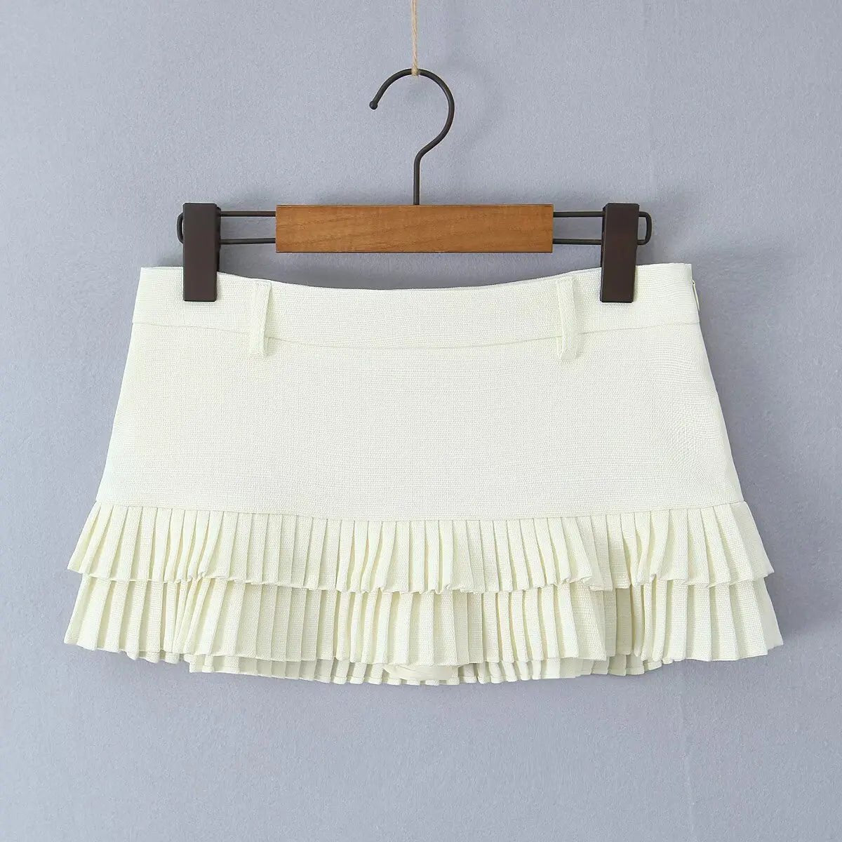 SOERA Bella Low - Waist Pleated Mini Skirt - Skirt -  Blue M