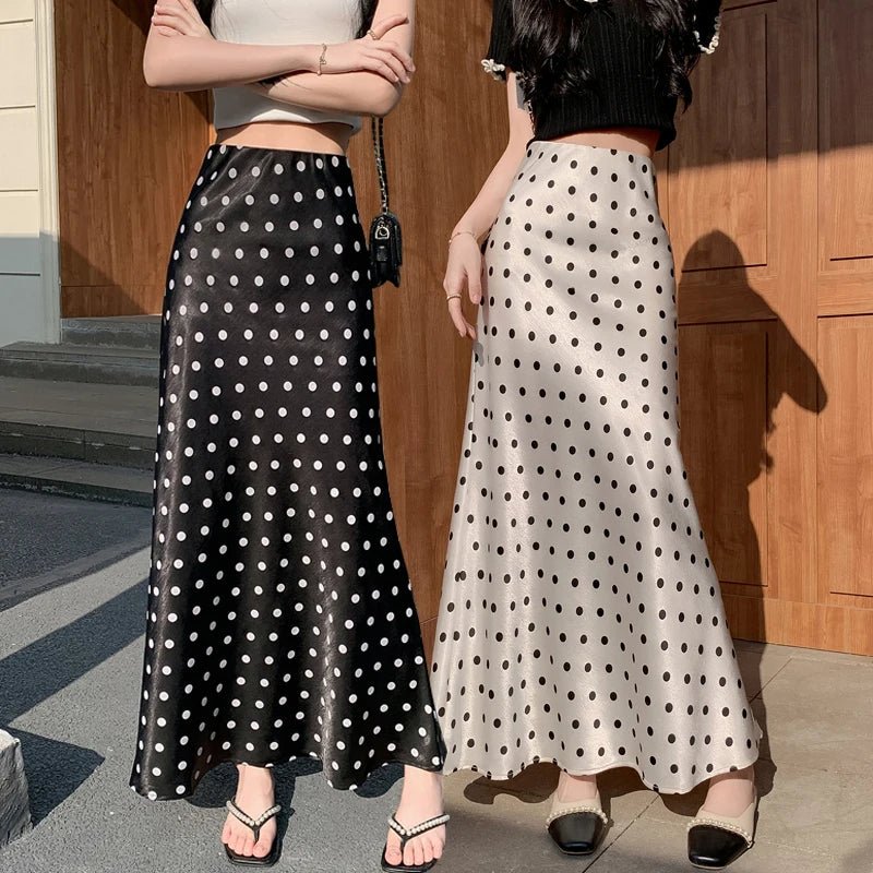 SOERA Bianca Polka Dot Mermaid Midi Skirt - Skirt -  White M