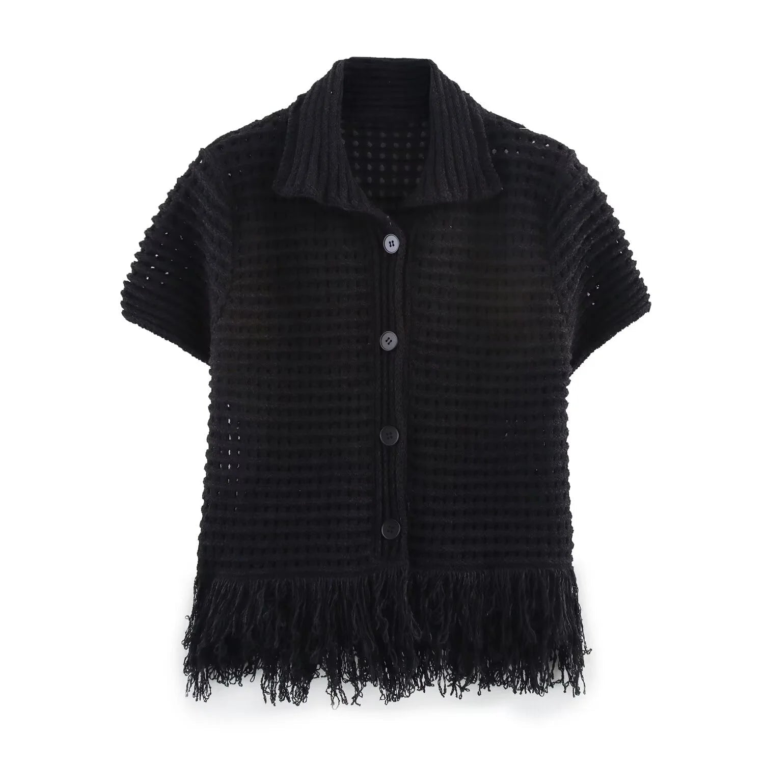 SOERA Beatrice Knitted Tassel Skirt Set - Suit -  Black Set