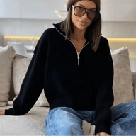 سترة Teresa محبوكة بسحاب نصفي