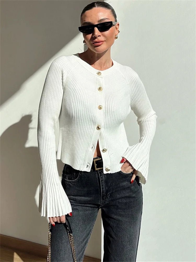SOERA Eloisa Ribbed Knit Long Sleeve Cardigan - Sweaters & Cardigans - 1005009561904586-;tJ1769414229133731919 Black S
