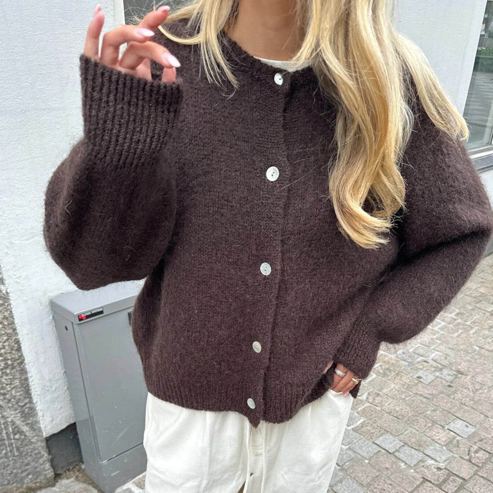 SOERA Freya Fuzzy Knit Cardigan - Sweaters & Cardigans -  Yellow S