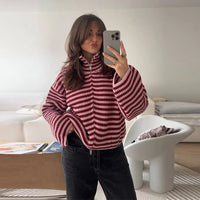 Simona Strick-Zip-Pullover