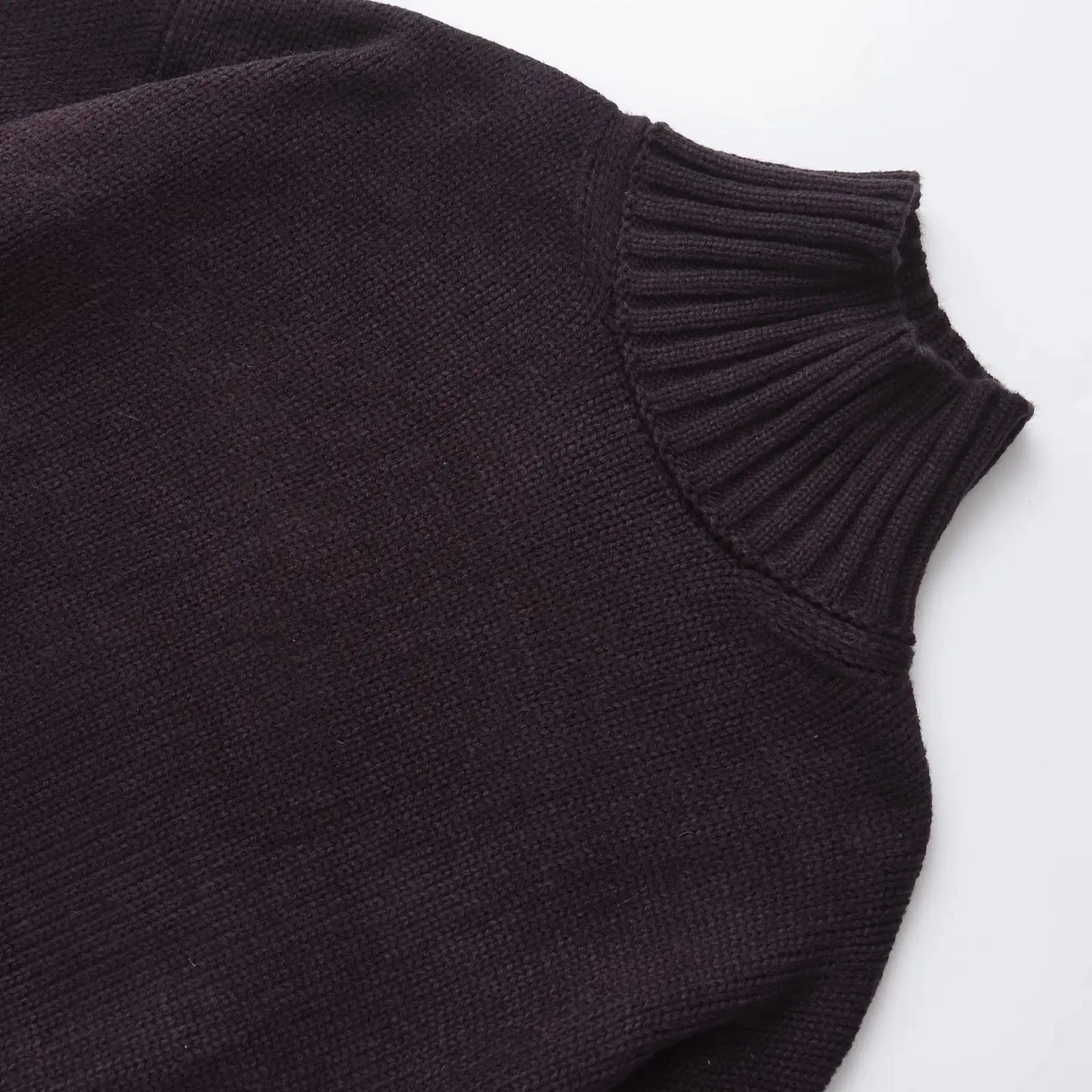 SOERA Phoebe Oversized Turtleneck Sweater - Tops - 3256807743657445-;Ys1763832189620653579 Dark Brown M