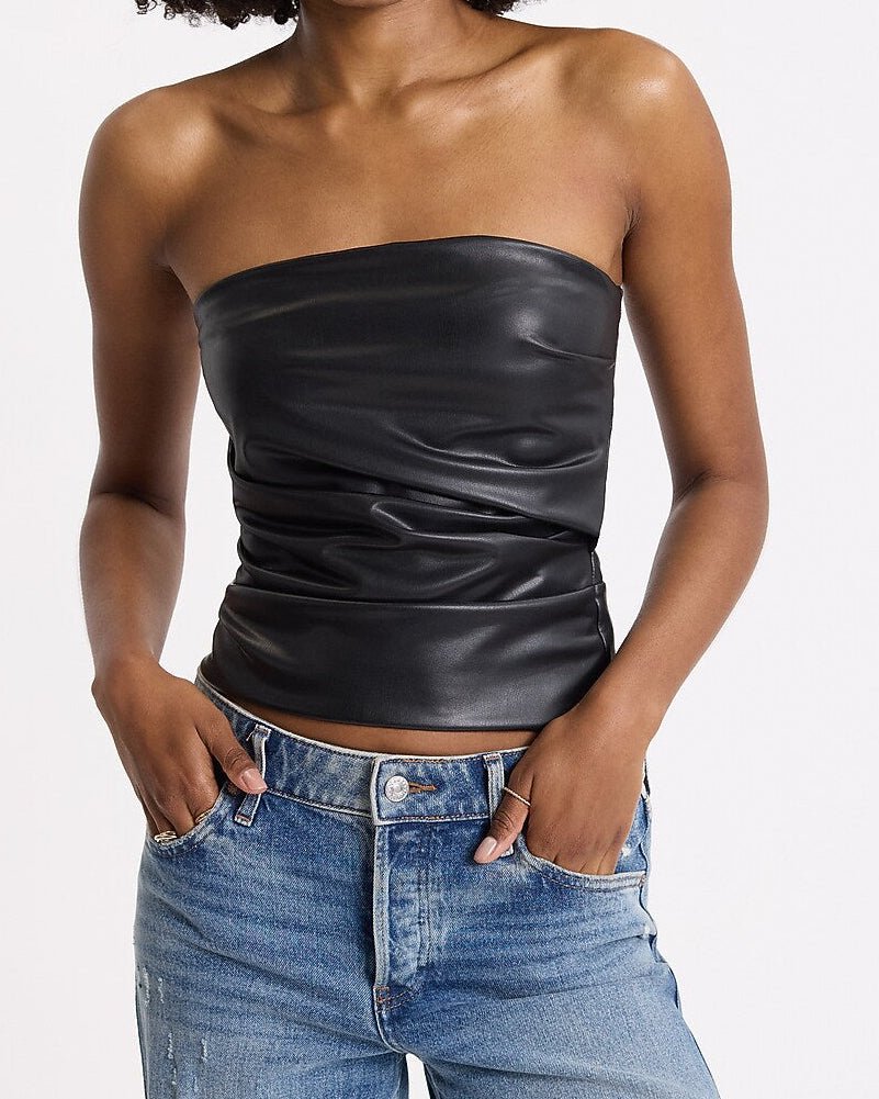 SOERA Yassi Faux Leather Top - Tops - Pc1763304746556109514 Black S
