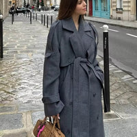 Manteau long ceinturé Alicia Gray