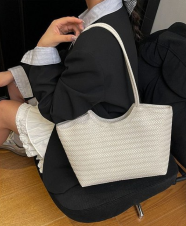Bolsa Rica Tejida de Imitación de Cuero